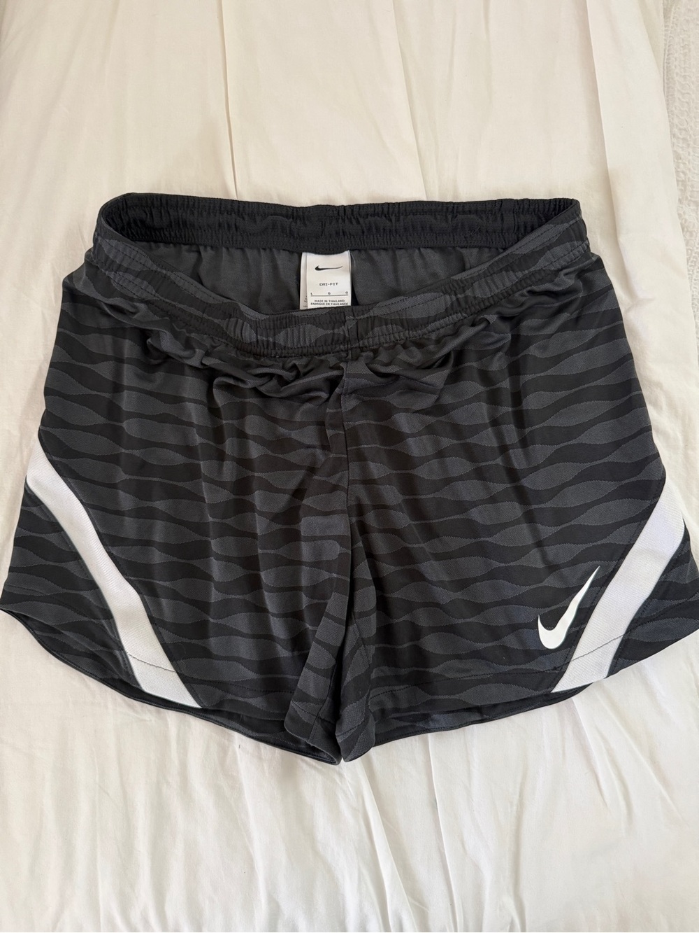 Nike men’s Black Performance Running Shorts with White Trim